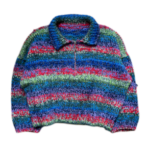 No Waste Sweater flatlay, zip up sweater, zipper sweater, zip up jumper, half zip, collared jumper