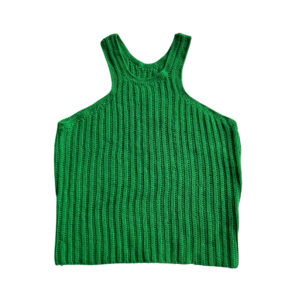Flatlay of this bright green version of the perfect racerback top