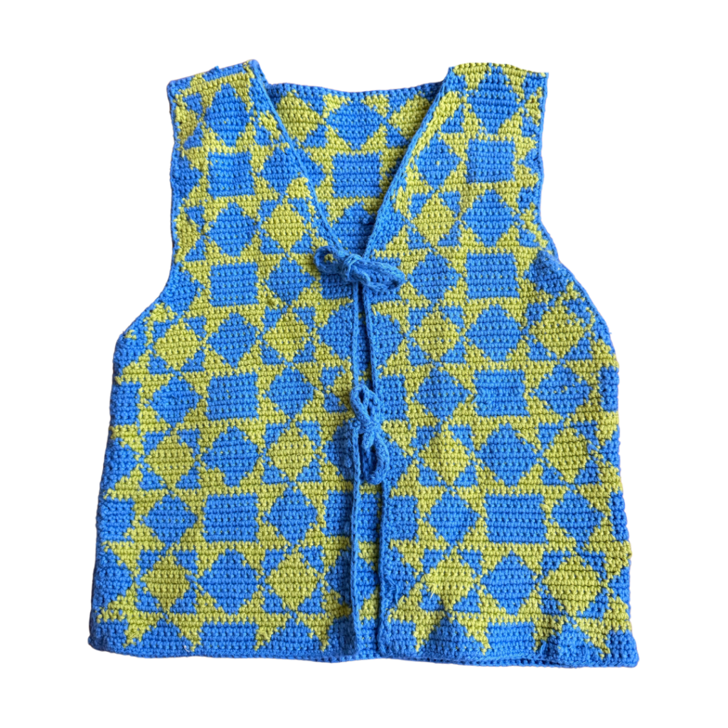 tiles waistcoat flatlay transparent background