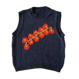 cherry tomato vest knitting pattern by studio klara