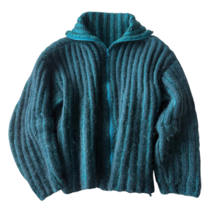 222 jacket knitting pattern by studio klara flatlay with transparent background