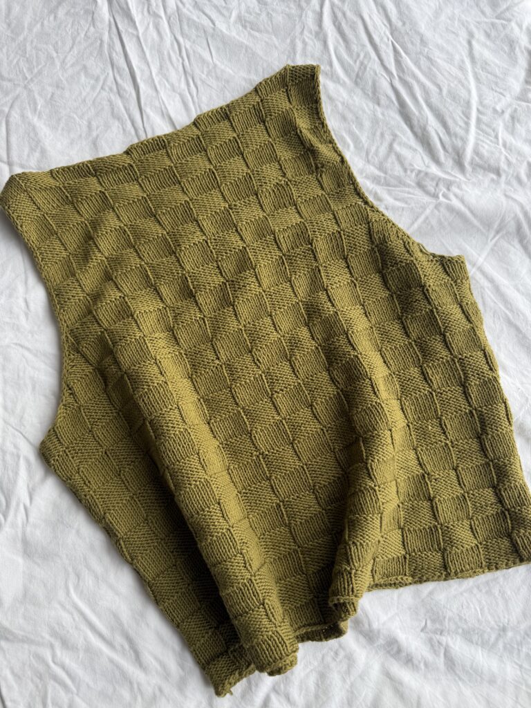 basket weave top olive green
