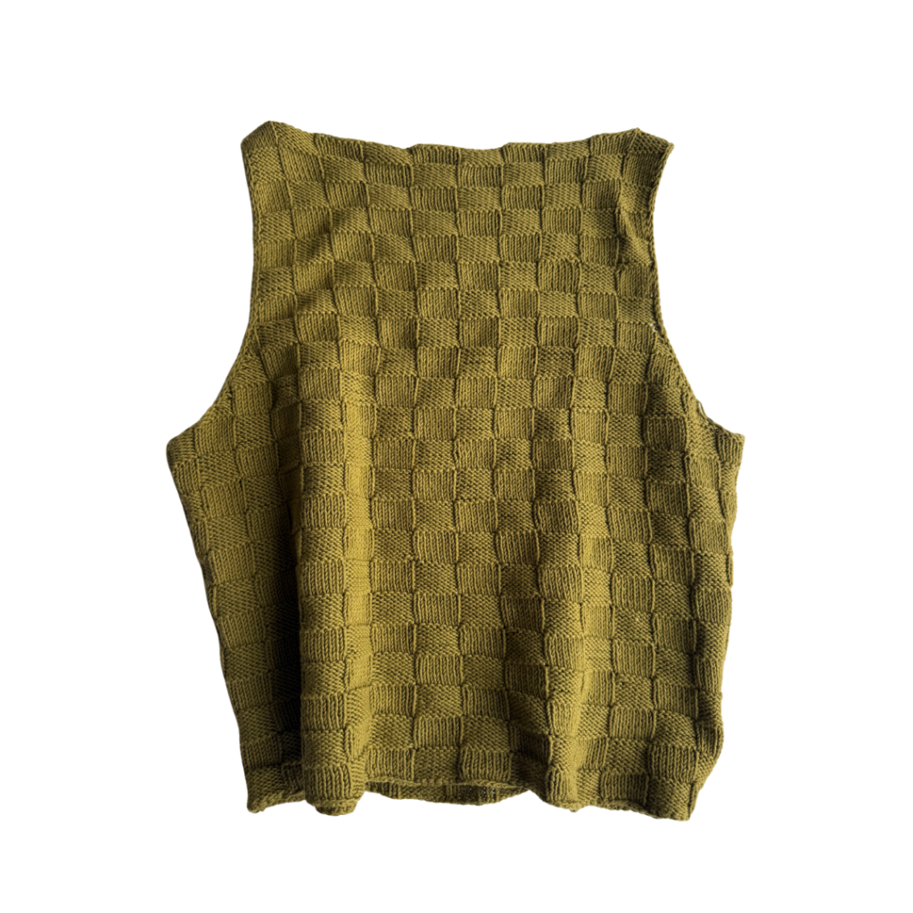 flatlay transparent background of basket weave top